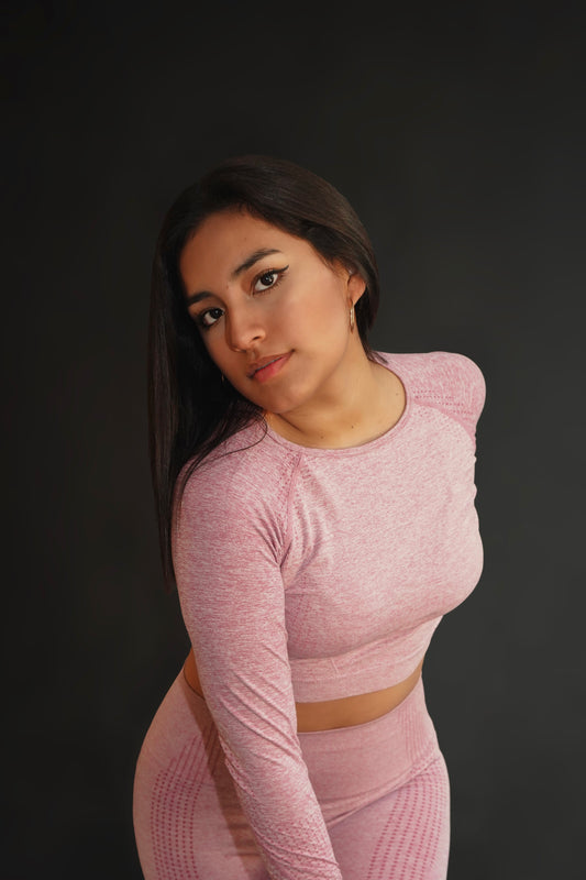 Top Alana Manga Larga Rosado