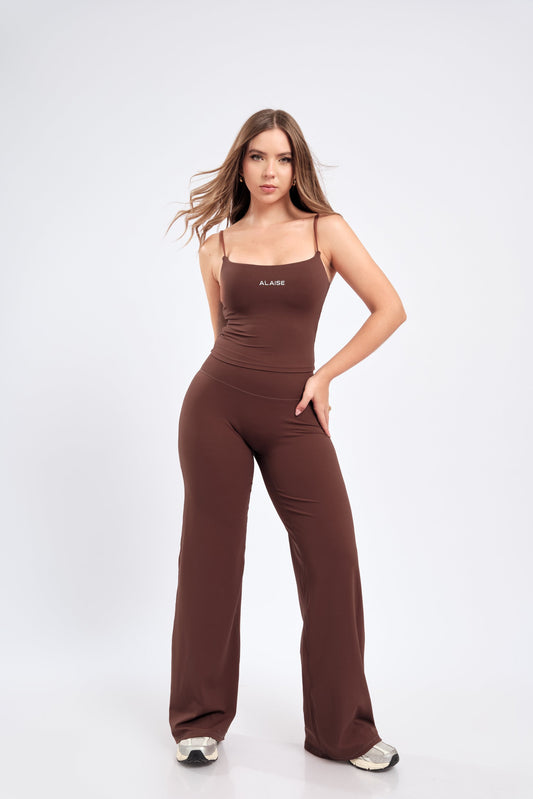 Conjunto Signature Top Tiras Marrón