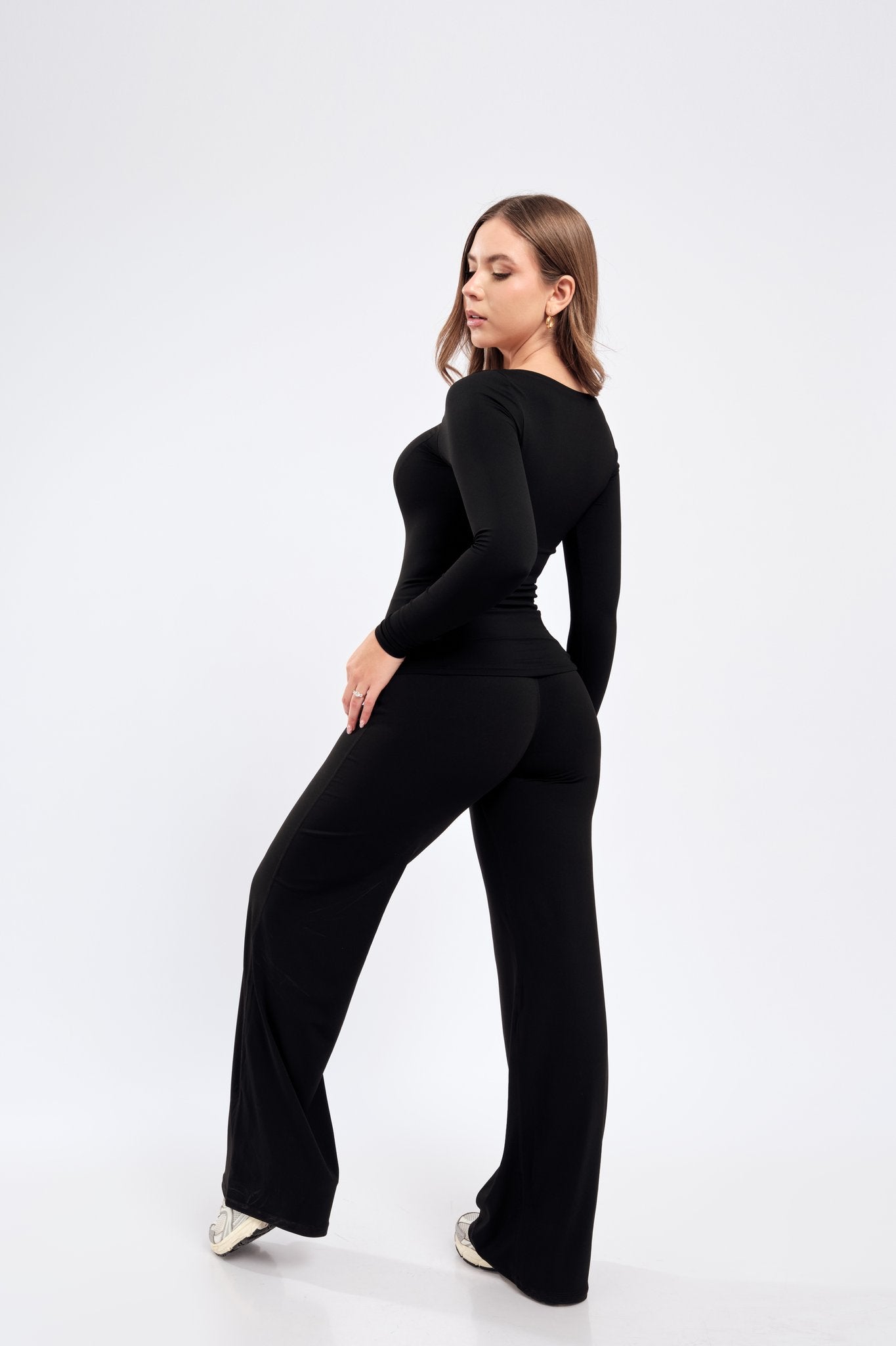 Conjunto Signature Manga larga Negro