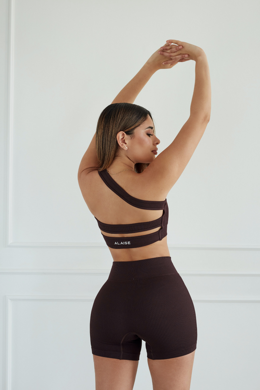 Conjunto Short Ribbed Cappuccino