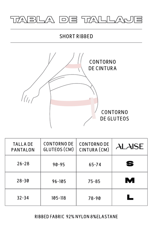 Short Ribbed Azul mora