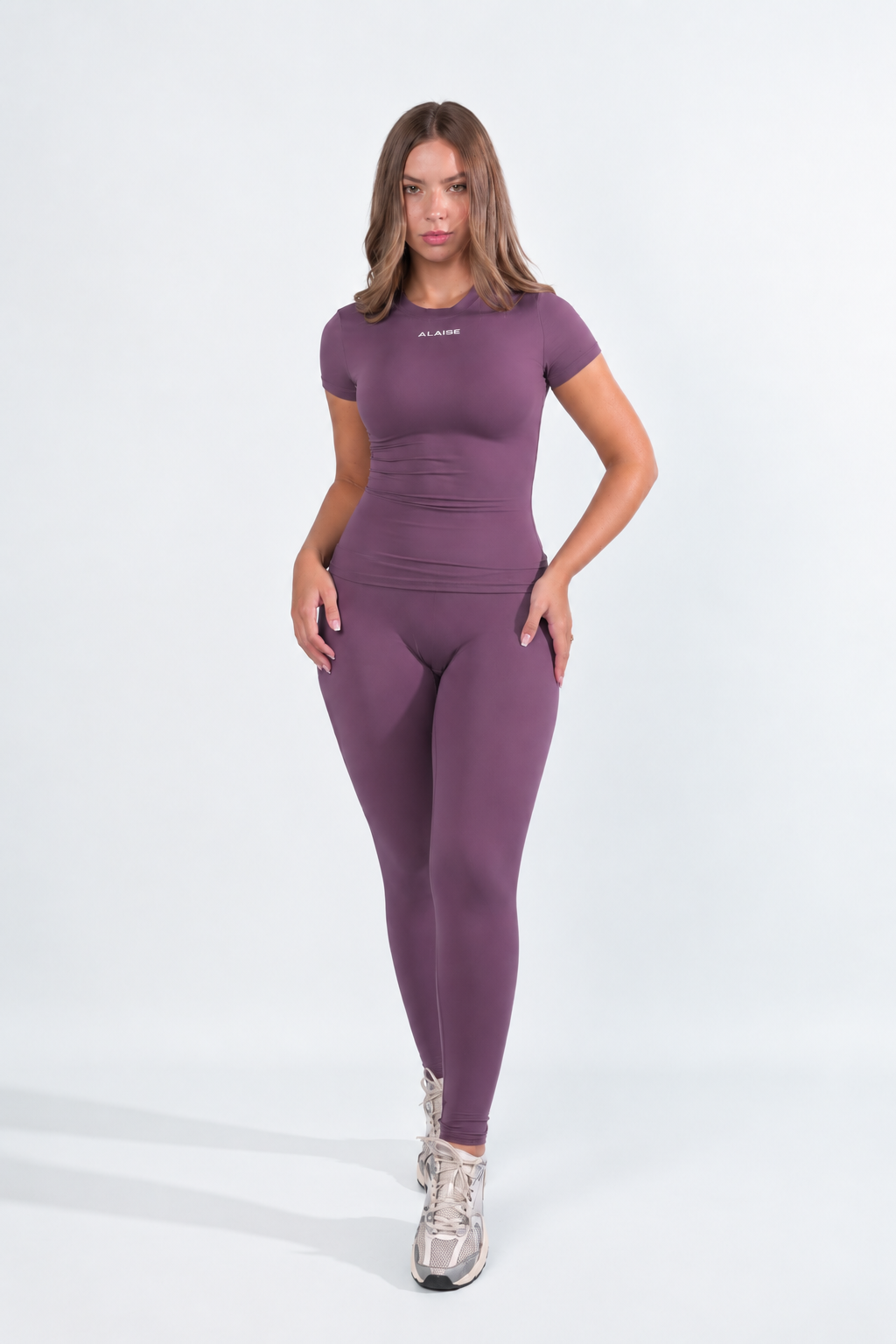 Conjunto Core lux Morado Manga Corta