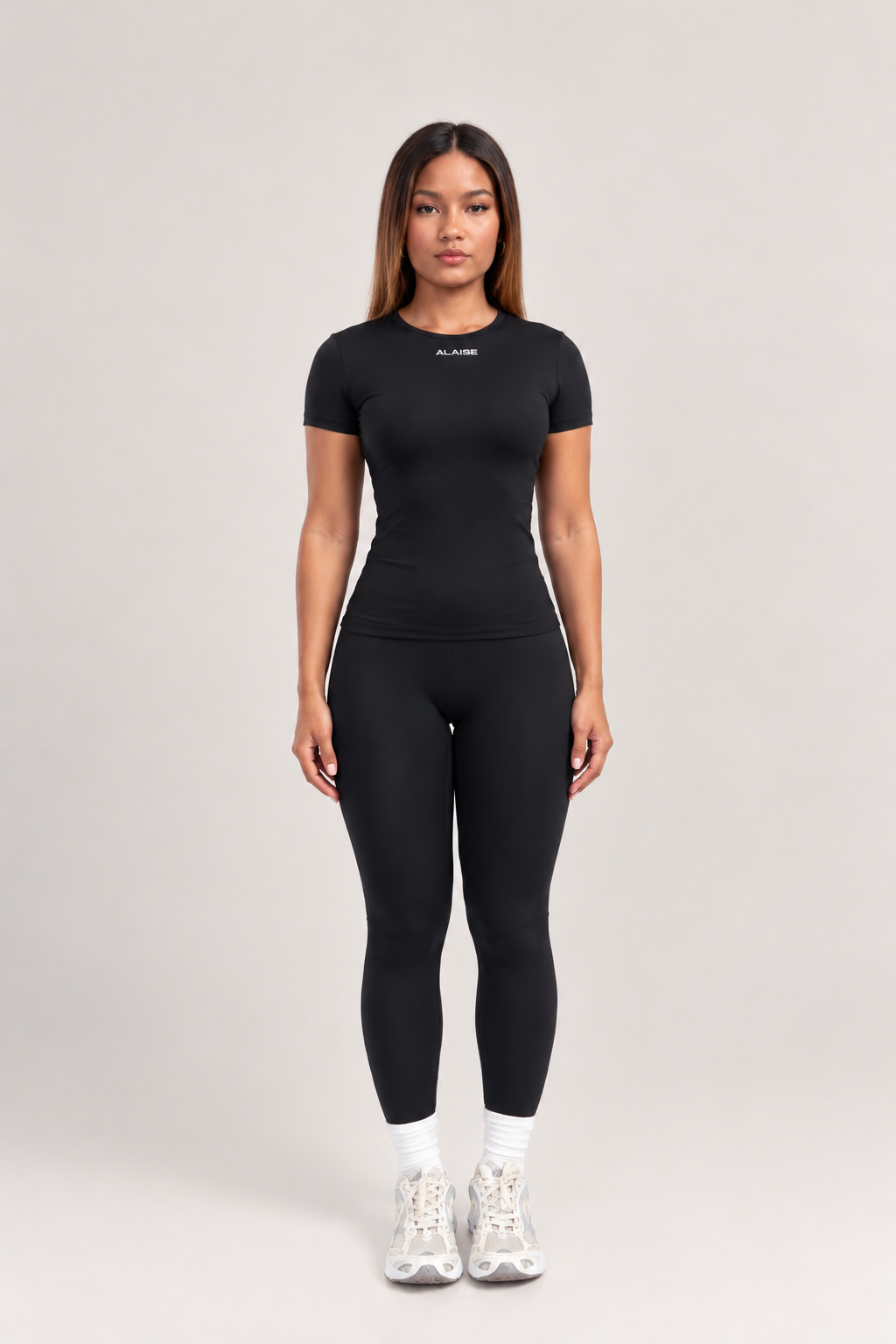 Conjunto Core lux Negro Manga Corta
