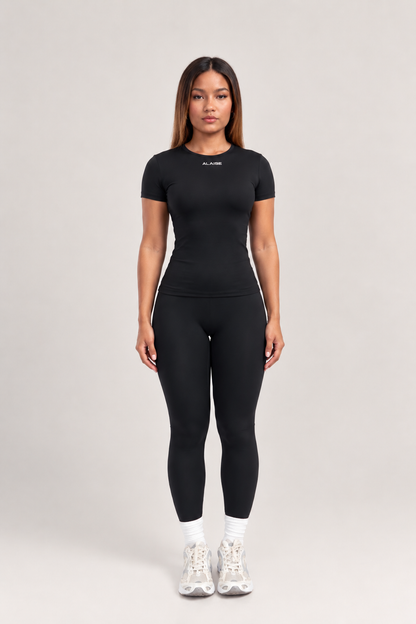 Conjunto Core lux Negro Manga Corta