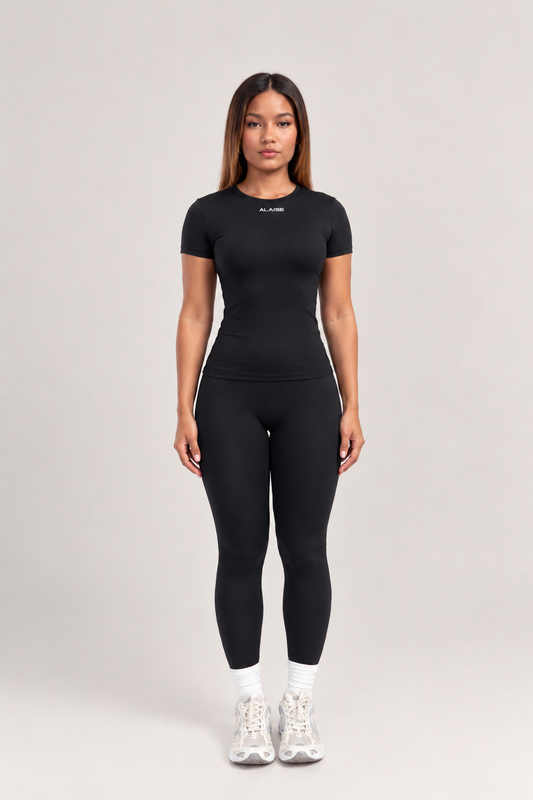 Conjunto Core lux Negro Manga Corta