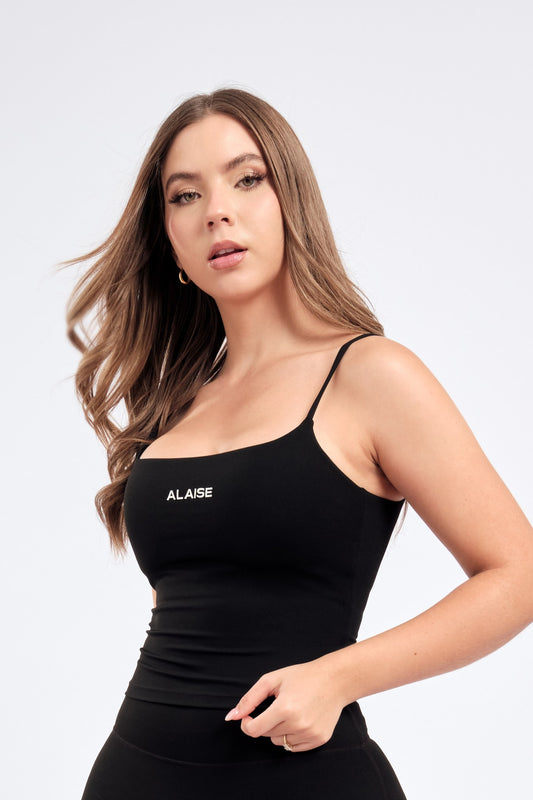 Top Tiras Signature Negro